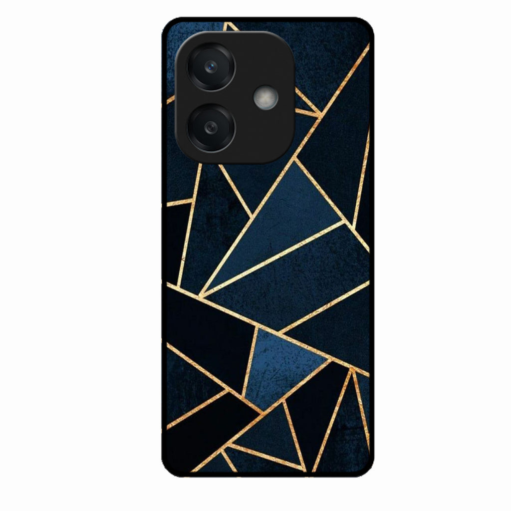 Midnight Gold Geometric Premium Glass Phone Case for Oppo A3X 5G