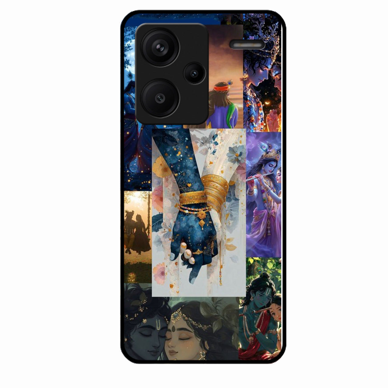 Eternal Radha Krishna Love Glass Phone Case for Motorola G54 5G