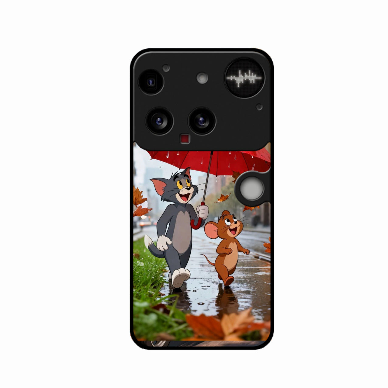 Rainy Day Cartoon Glass Phone Case for Nothing Phone 3