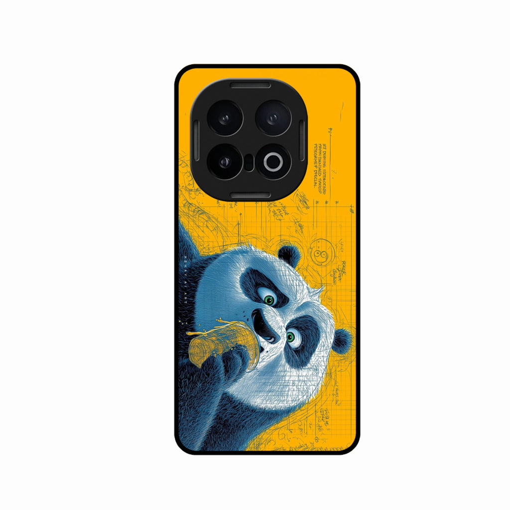 Cute Panda Sketch Premium Glass Phone Case for iQOO 13 5G
