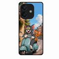 Cartoon Scooter Adventure Premium Glass Phone Case for Oppo A3X 5G