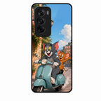 Cartoon Scooter Adventure Premium Glass Phone Case for Oppo Reno 12 5G