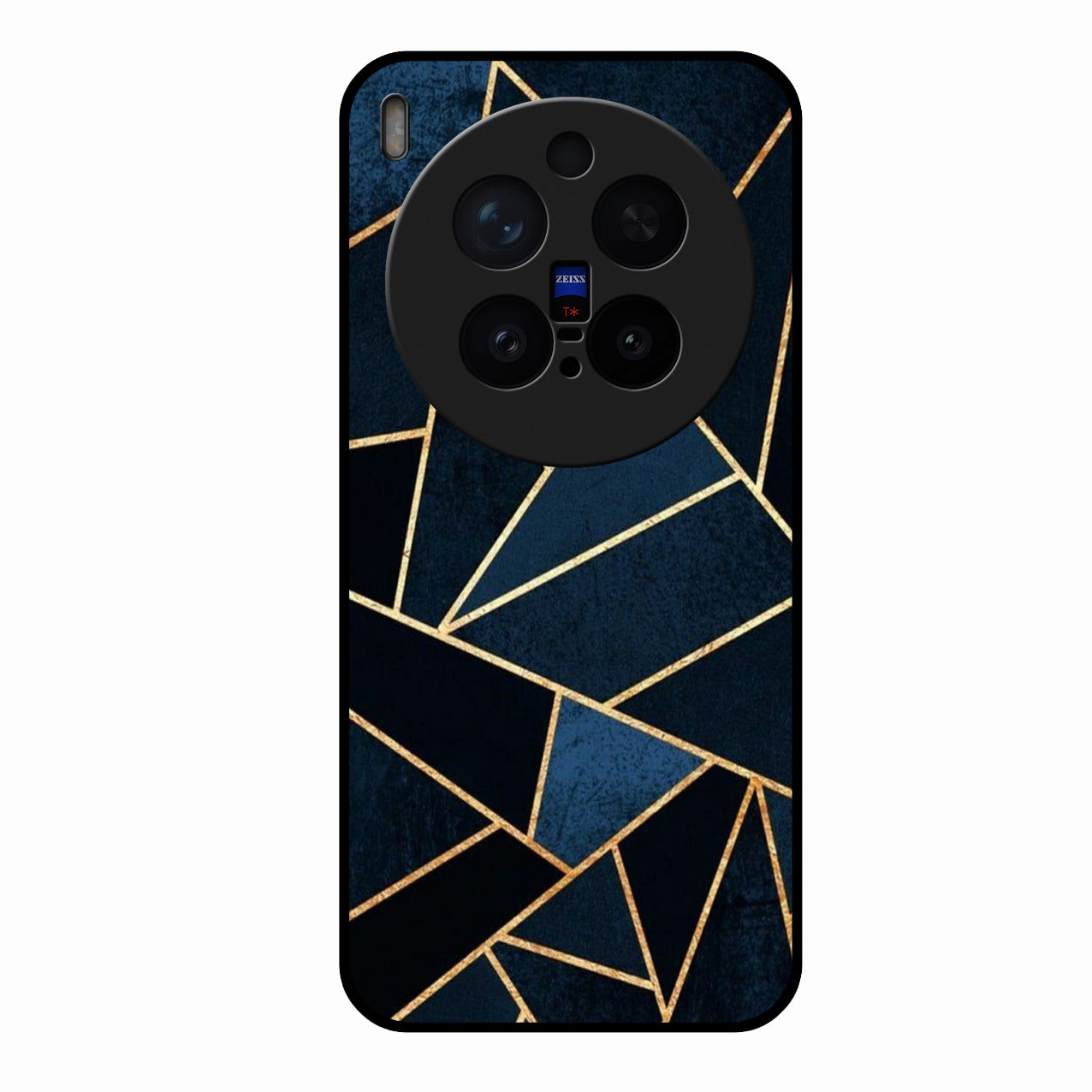 Midnight Gold Geometric Premium Glass Phone Case for Vivo X300 Pro 5G