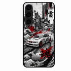 Japanese Wave Drift Racing Premium Glass Phone Case for Samsung Galaxy S24 5G