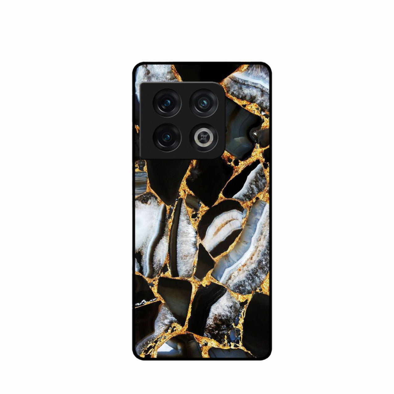 Black Gold Marble Glass Phone Case for Oneplus 10 Pro 5G