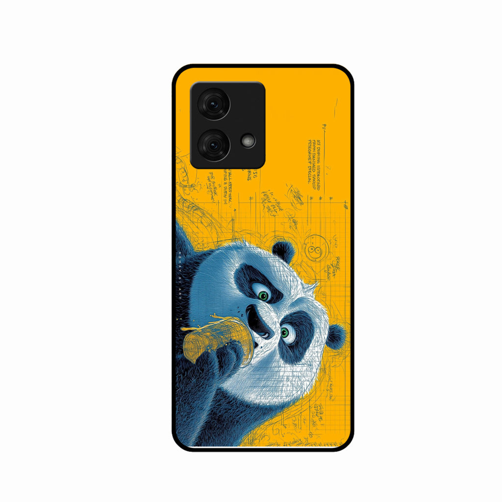 Cute Panda Sketch Premium Glass Phone Case for Motorola G84 5G