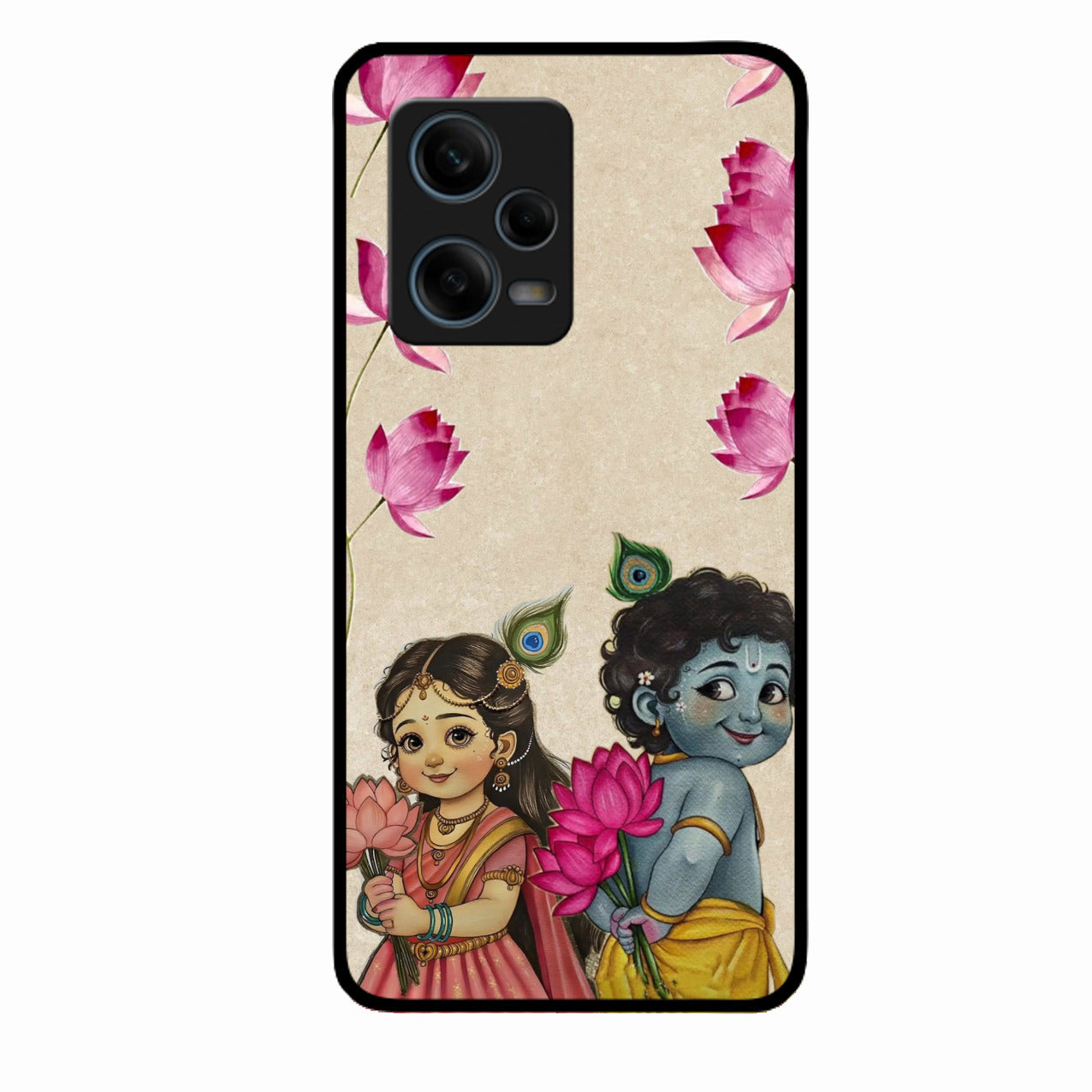 Krishna Eternal Lotus Glass Case for Redmi Note 12 Pro 5G