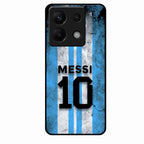 Blue Stripes Number 10 Football Glass Phone Case for Redmi Note 13 Pro 5G
