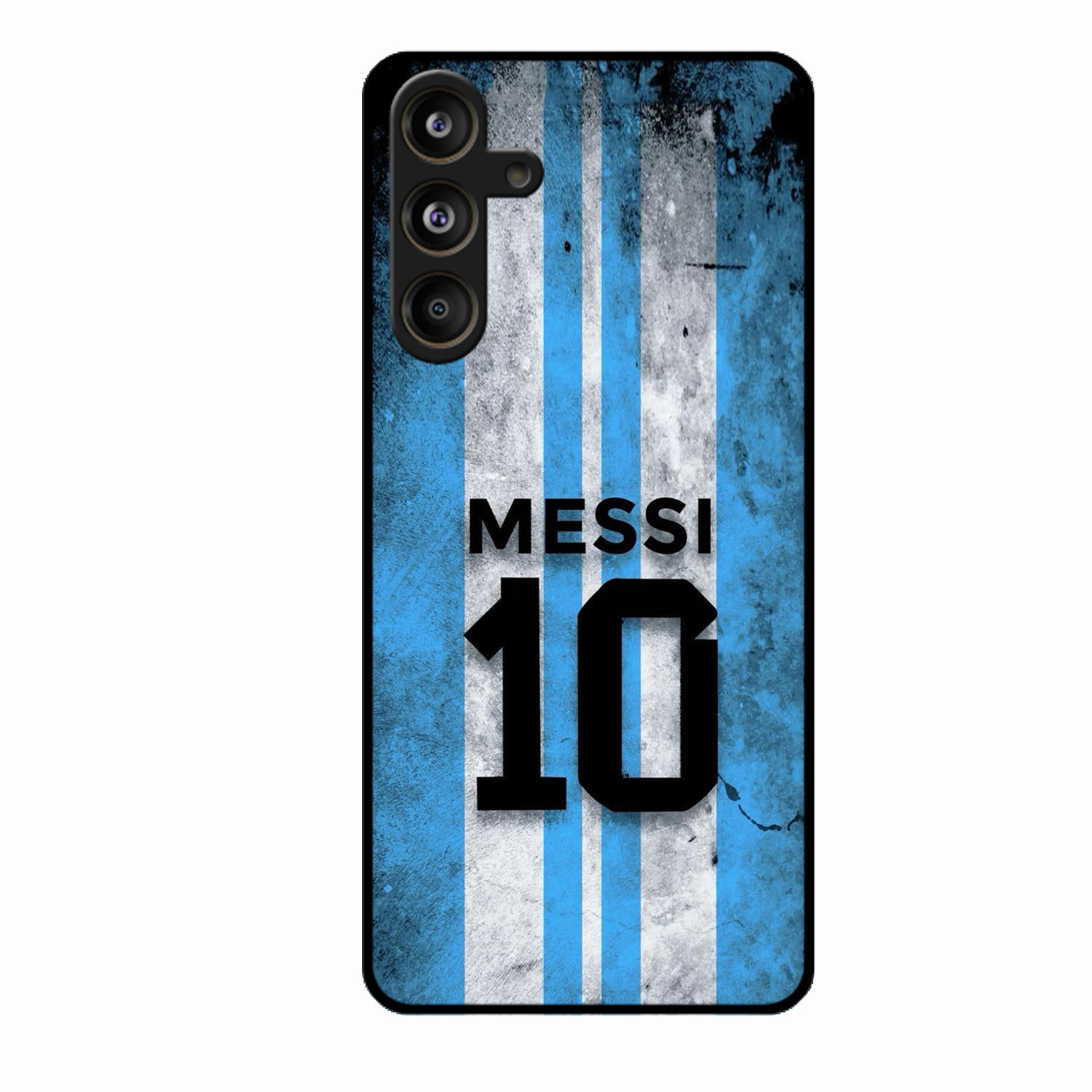 Blue Stripes Number 10 Football Glass Phone Case for Samsung Galaxy F55 5G