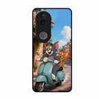 Cartoon Scooter Adventure Premium Glass Phone Case for Vivo T4R 5G