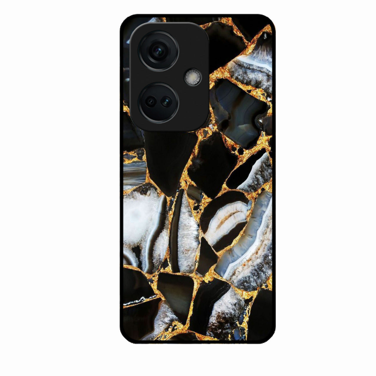 Black Gold Marble Glass Phone Case for Oneplus Nord Ce 3 5G
