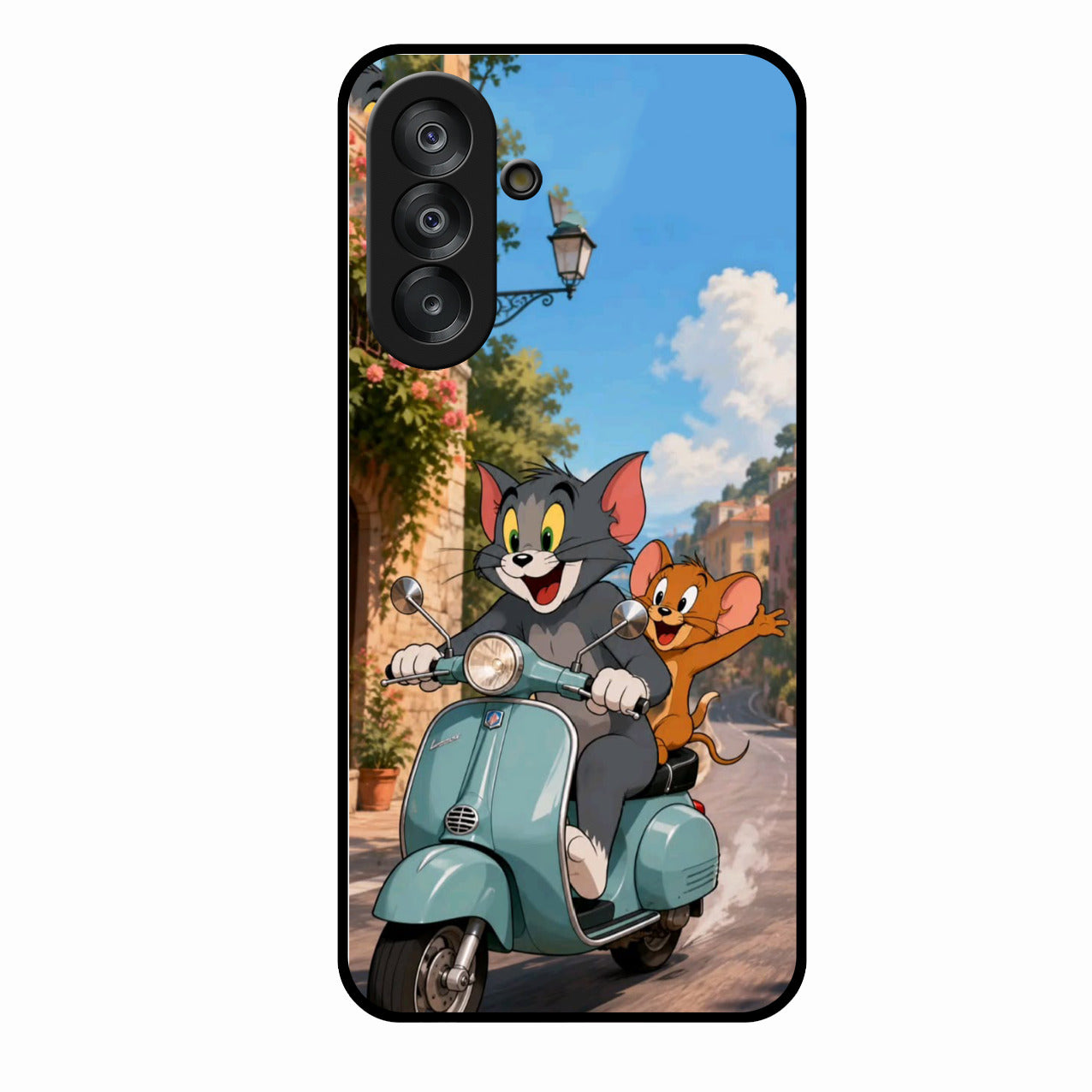 Cartoon Scooter Adventure Premium Glass Phone Case for Samsung Galaxy A17 5G