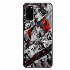 Itachi Uchiha Manga Collage Glass Phone Case for Samsung Galaxy S20