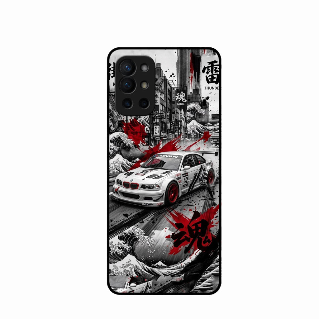 Japanese Wave Drift Racing Premium Glass Phone Case for Oneplus 9R 5G