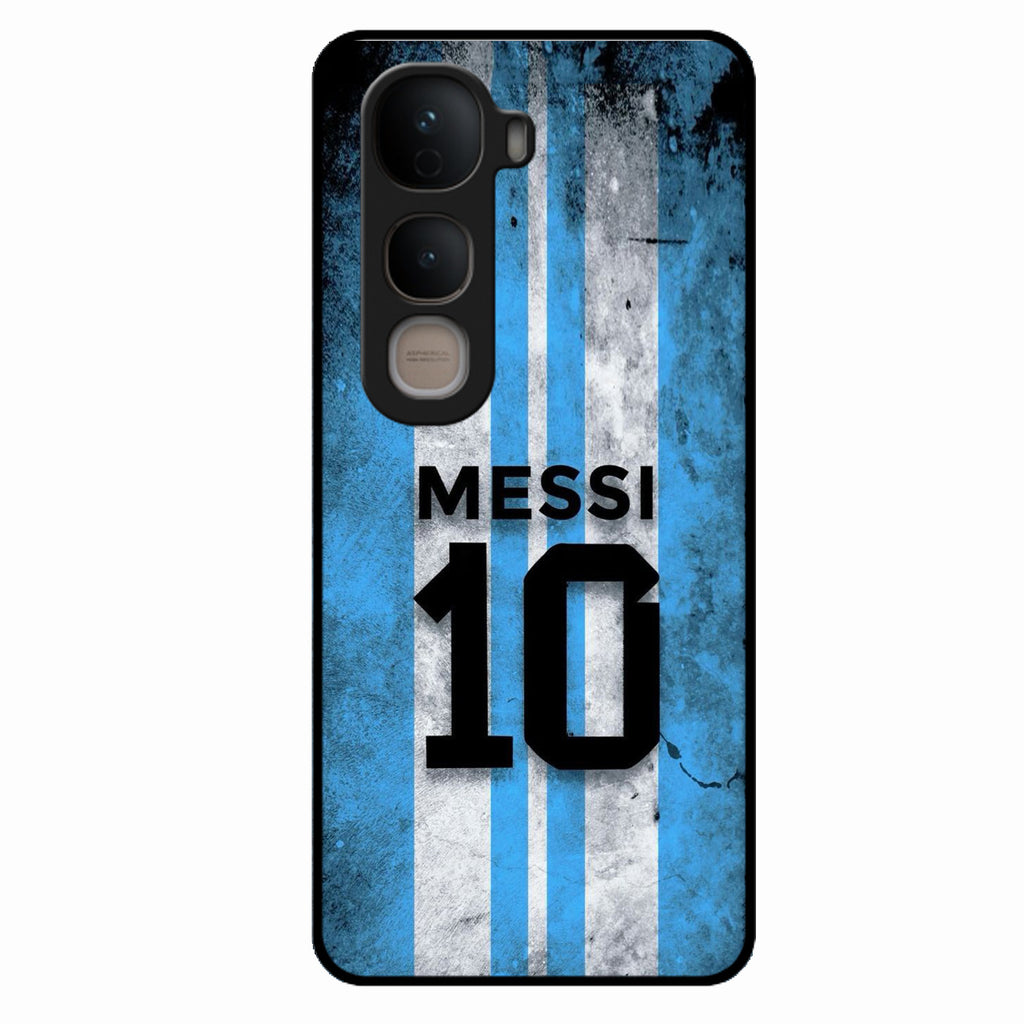 Blue Stripes Number 10 Football Glass Phone Case for Vivo Y400 Pro 5G