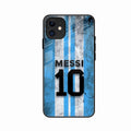 Blue Stripes Number 10 Football Glass Phone Case for iPhone 11
