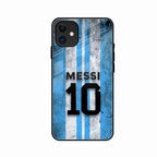 Blue Stripes Number 10 Football Glass Phone Case for iPhone 11
