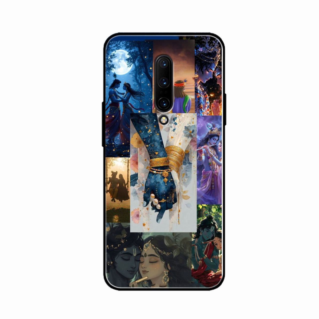 Eternal Radha Krishna Love Glass Phone Case for Oneplus 7 Pro