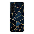 Midnight Gold Geometric Premium Glass Phone Case for Samsung Galaxy S26 Plus 5G