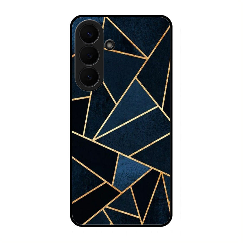 Midnight Gold Geometric Premium Glass Phone Case for Samsung Galaxy S26 Plus 5G
