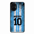 Blue Stripes Number 10 Football Glass Phone Case for Oppo F21 Pro 5G