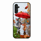 Rainy Day Cartoon Glass Phone Case for Samsung Galaxy M34 5G