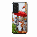 Rainy Day Cartoon Glass Phone Case for Samsung Galaxy A55 5G