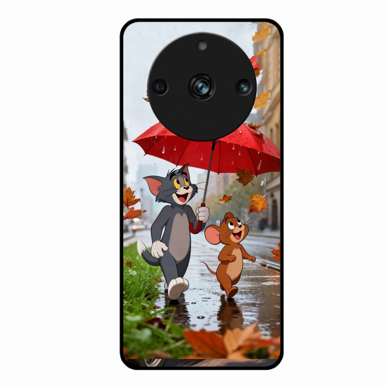 Rainy Day Cartoon Glass Phone Case for Realme 11 Pro Plus 5G