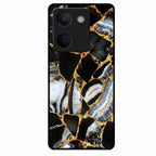 Black Gold Marble Glass Phone Case for Vivo Y300 Plus 5G