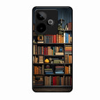 Colorful Bookshelf Art Glass Case Cover for Realme Gt 7 5G