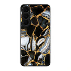 Black Gold Marble Glass Phone Case for Samsung Galaxy S26 Plus 5G