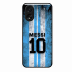 Blue Stripes Number 10 Football Glass Phone Case for Oppo A38