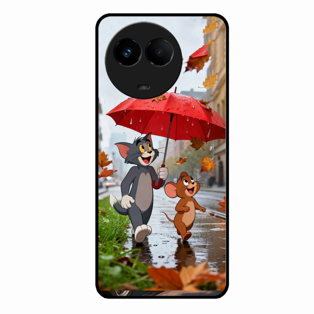 Rainy Day Cartoon Glass Phone Case for Realme 11X 5G