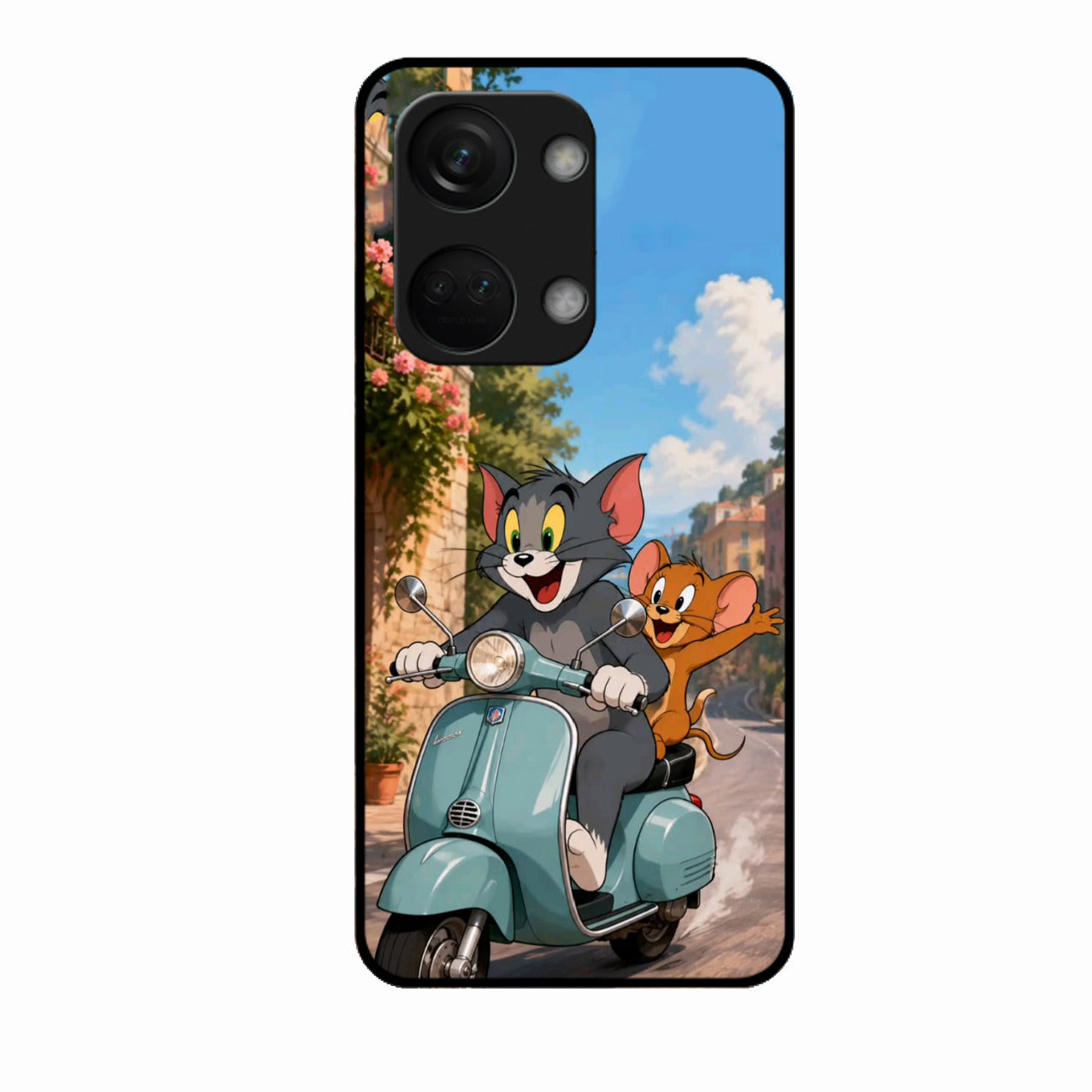 Cartoon Scooter Adventure Premium Glass Phone Case for Oneplus Nord 3 5G
