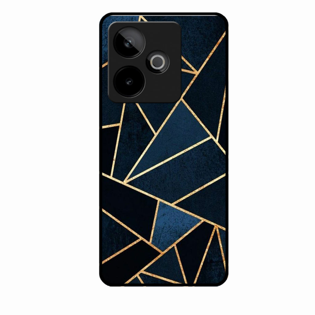 Midnight Gold Geometric Premium Glass Phone Case for Realme Gt 7T 5G