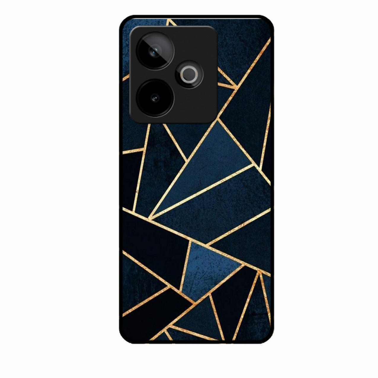 Midnight Gold Geometric Premium Glass Phone Case for Realme Gt 7T 5G