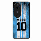Blue Stripes Number 10 Football Glass Phone Case for Vivo V40 Pro 5G