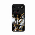 Black Gold Marble Glass Phone Case for Nothing Phone 3