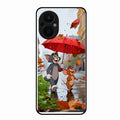 Rainy Day Cartoon Glass Phone Case for Oppo F21 Pro 5G