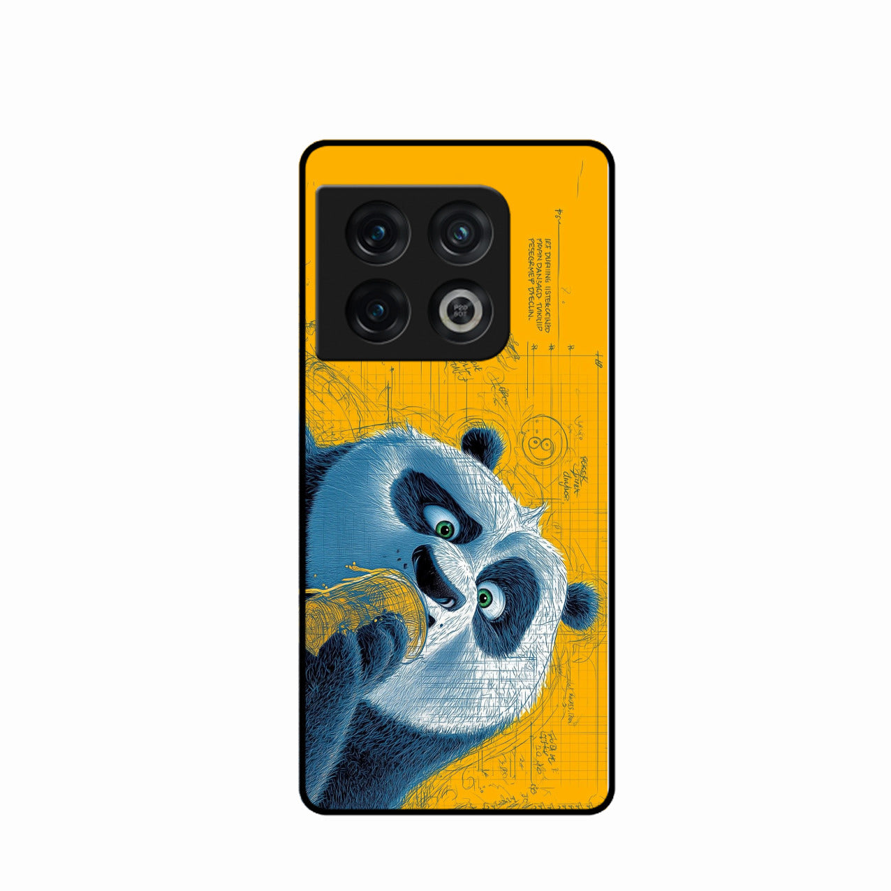 Cute Panda Sketch Premium Glass Phone Case for Oneplus 10 Pro 5G