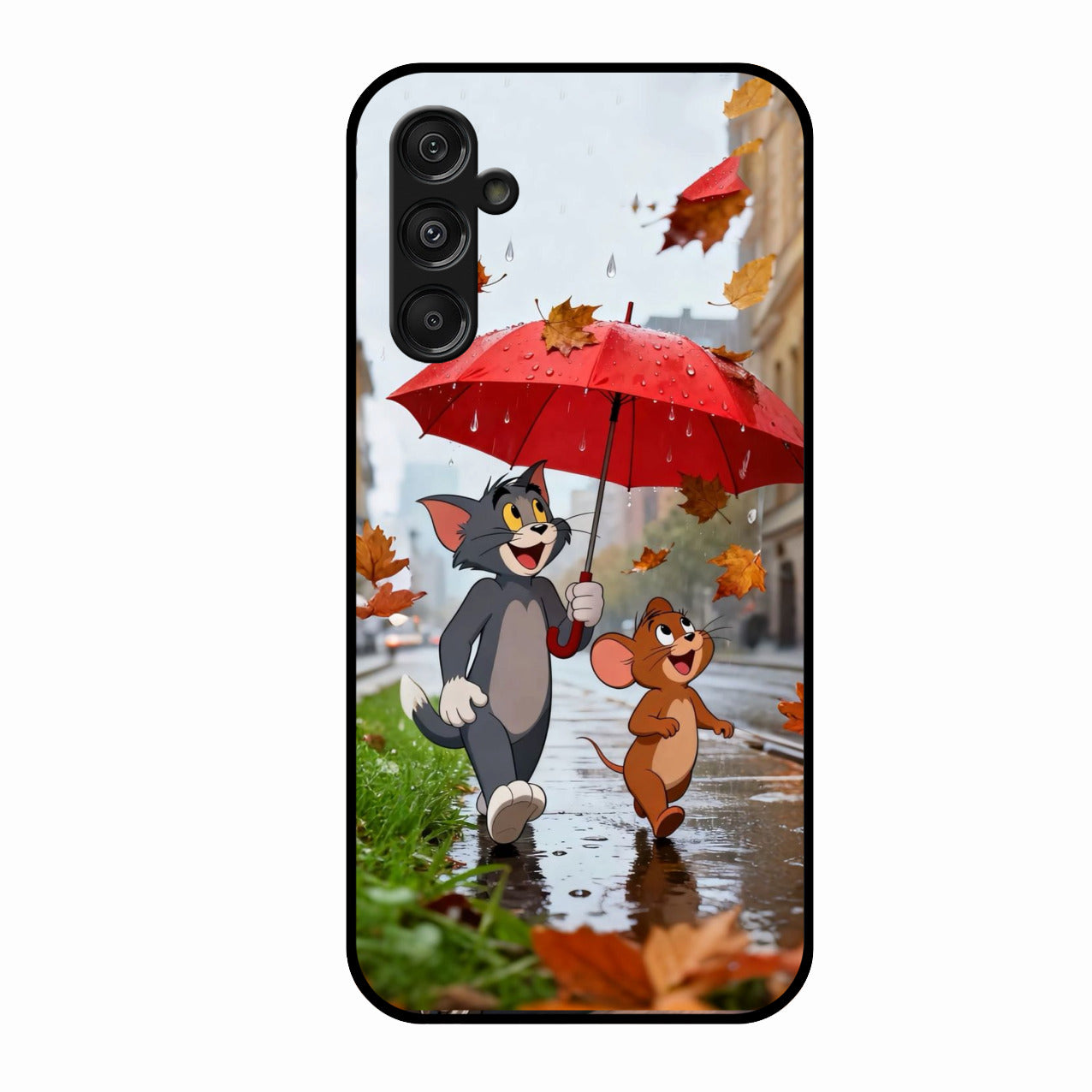 Rainy Day Cartoon Glass Phone Case for Samsung Galaxy M35 5G