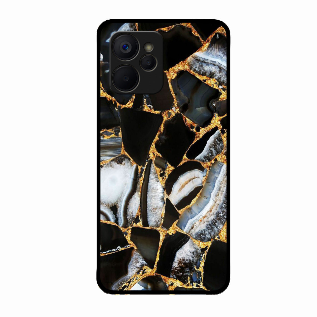 Black Gold Marble Glass Phone Case for Realme 9I 5G