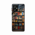 Colorful Bookshelf Art Glass Case Cover for Motorola G54 5G