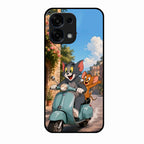 Cartoon Scooter Adventure Premium Glass Phone Case for Oppo F31 5G