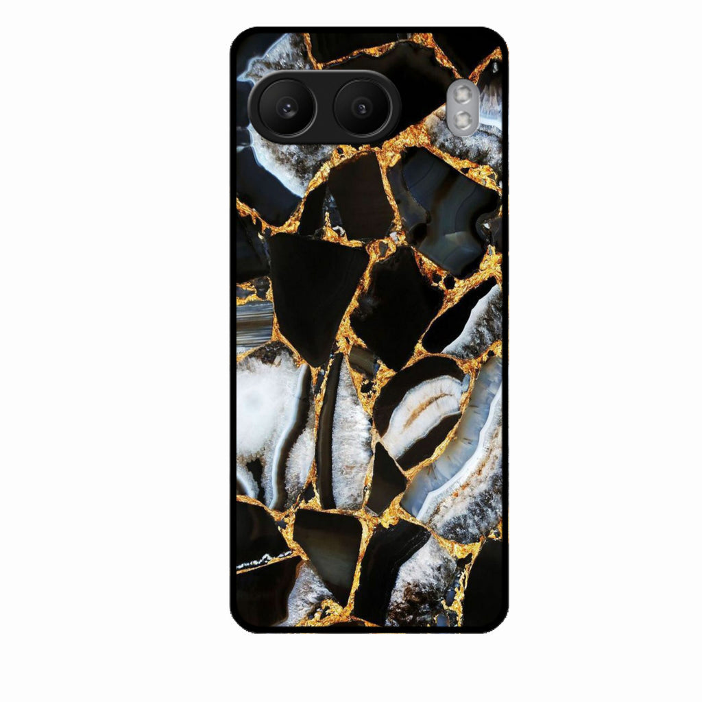 Black Gold Marble Glass Phone Case for Oneplus Nord 4 5G