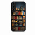 Colorful Bookshelf Art Glass Case Cover for Oneplus Nord 5 5G