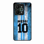 Blue Stripes Number 10 Football Glass Phone Case for Realme 15 Pro 5G