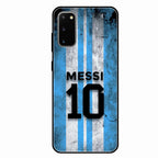 Blue Stripes Number 10 Football Glass Phone Case for Samsung Galaxy S20