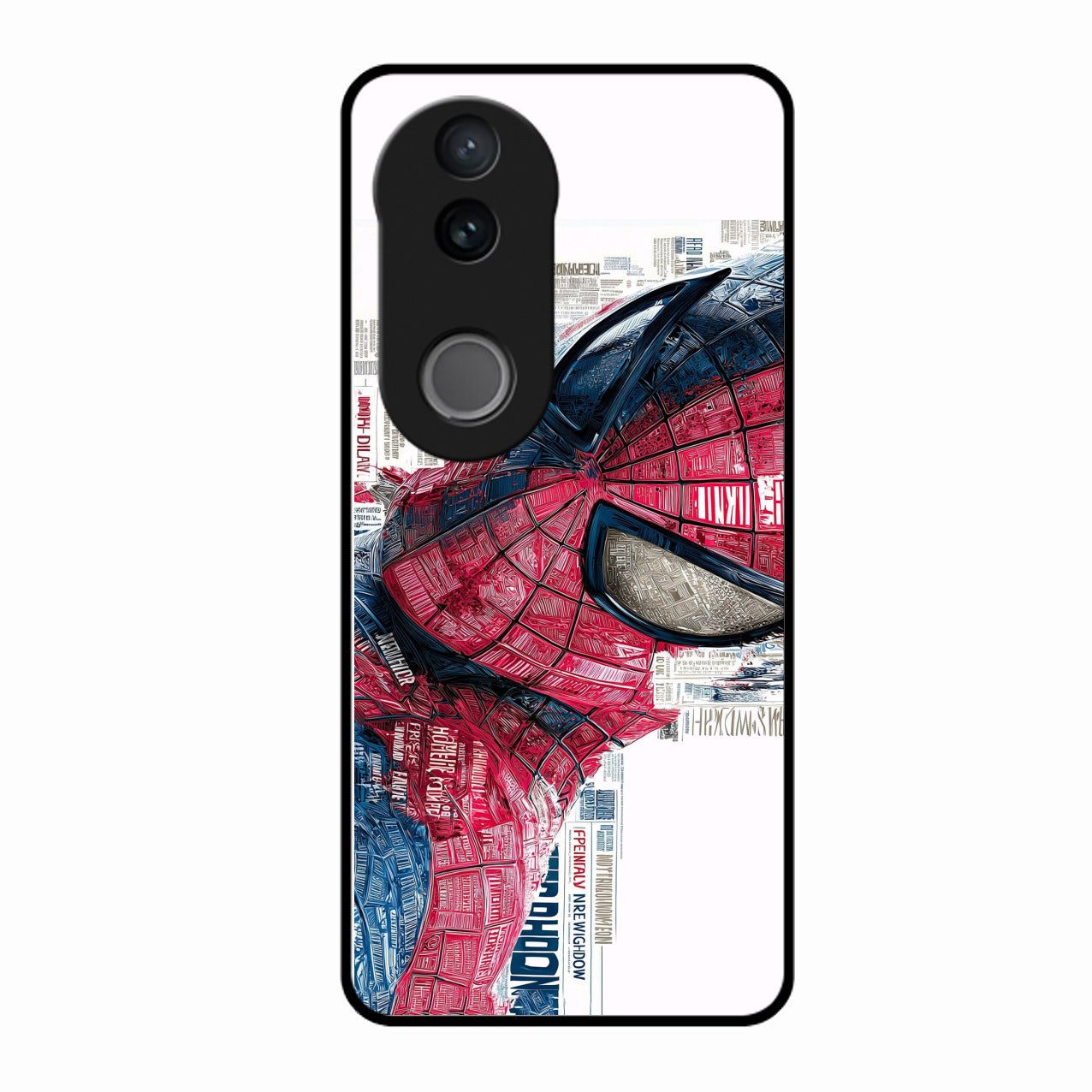 Red Blue Web Hero Glass Phone Cover for Vivo V50 5G