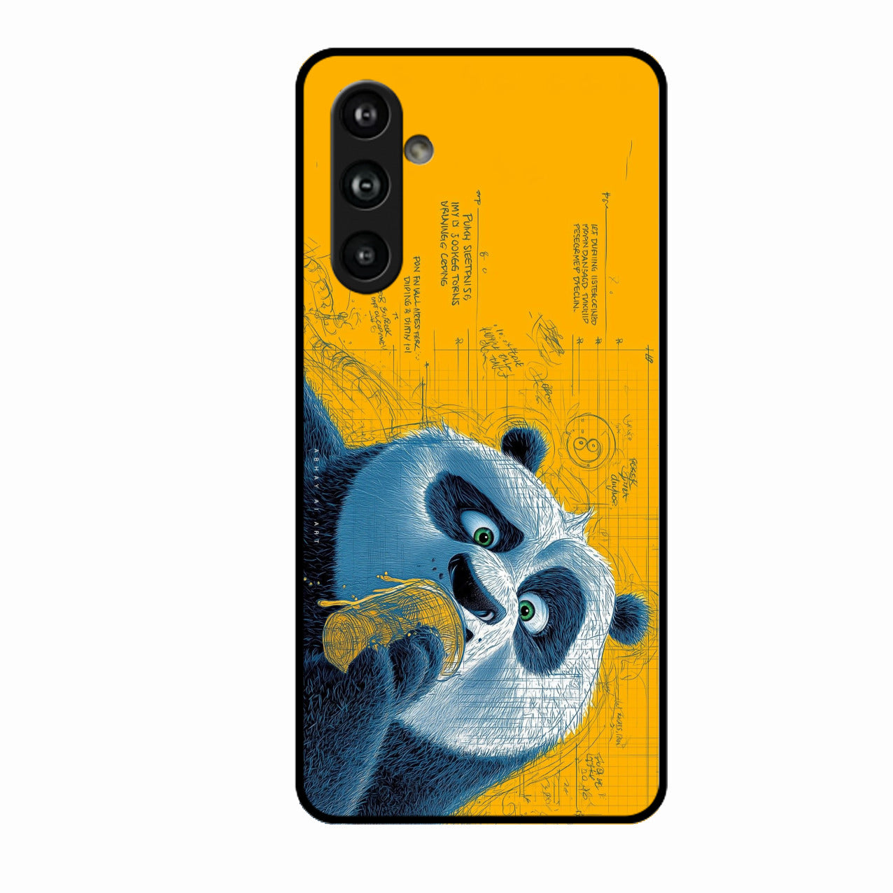 Cute Panda Sketch Premium Glass Phone Case for Samsung Galaxy F54 5G